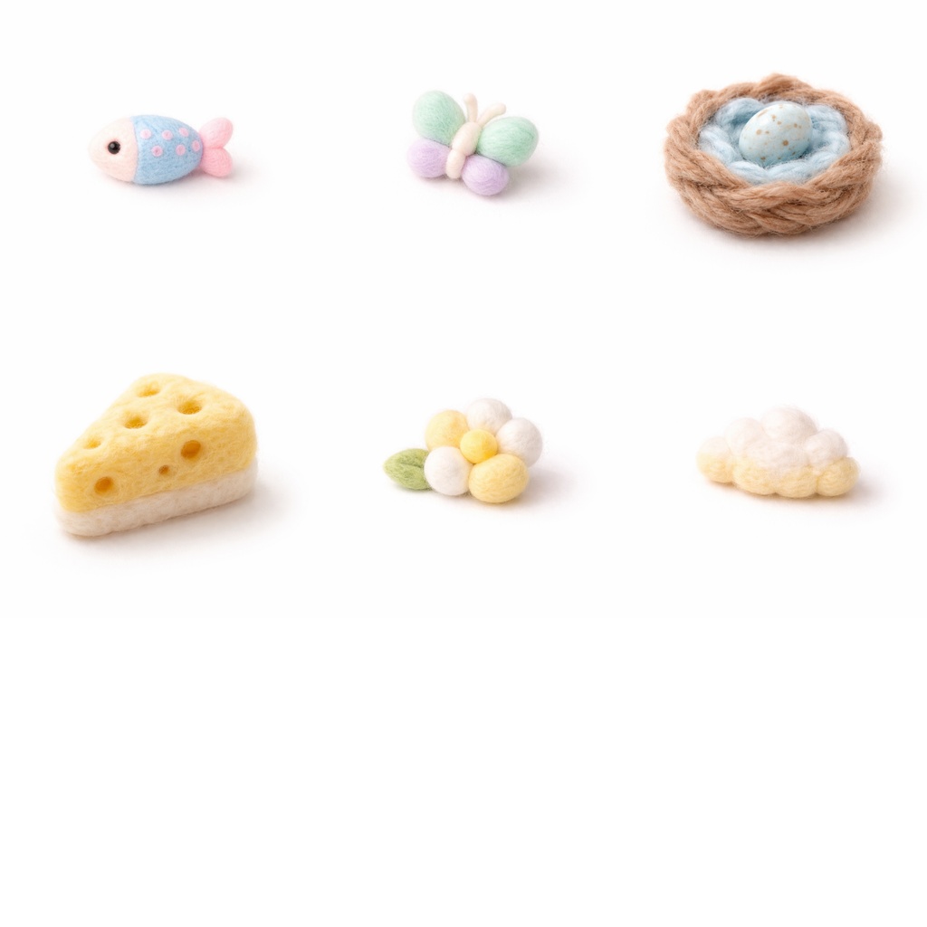 モコモコ質感クリップアート素材 透過PNG 60点(動物6種)商用利用OK