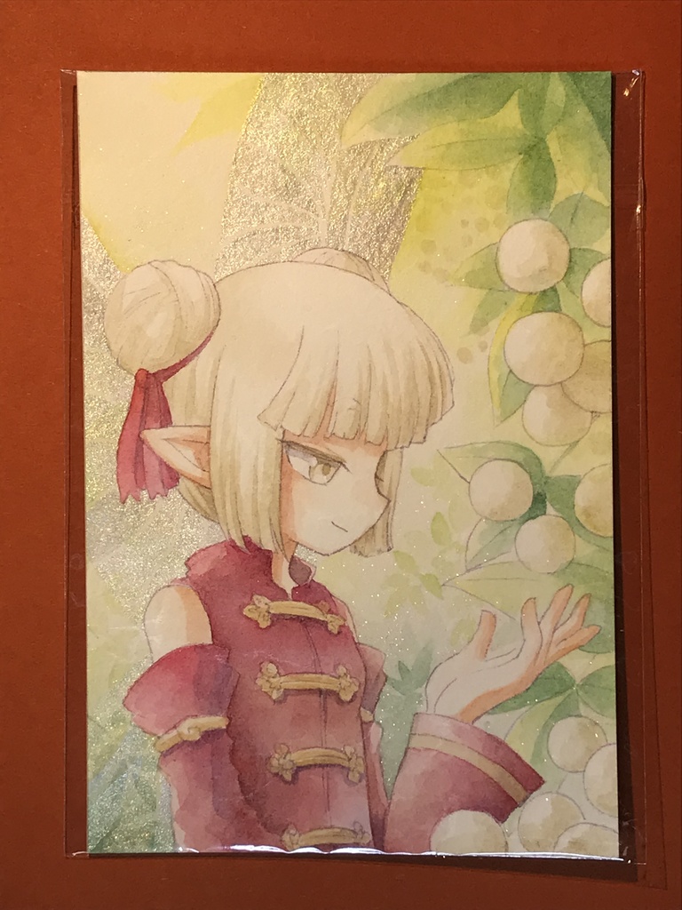 ポストカード原画 冬の花の妖精 翡翠籠 Booth ポストカード原画 冬の花の妖精 翡翠籠 Booth