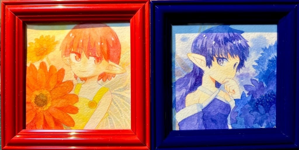 原画　ガーベラ・ヤグルマギク