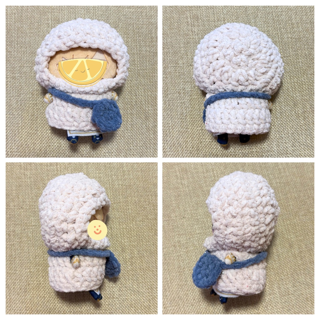 もちもち着ぐるみセット ボンネット帽子 ニット ポシェット