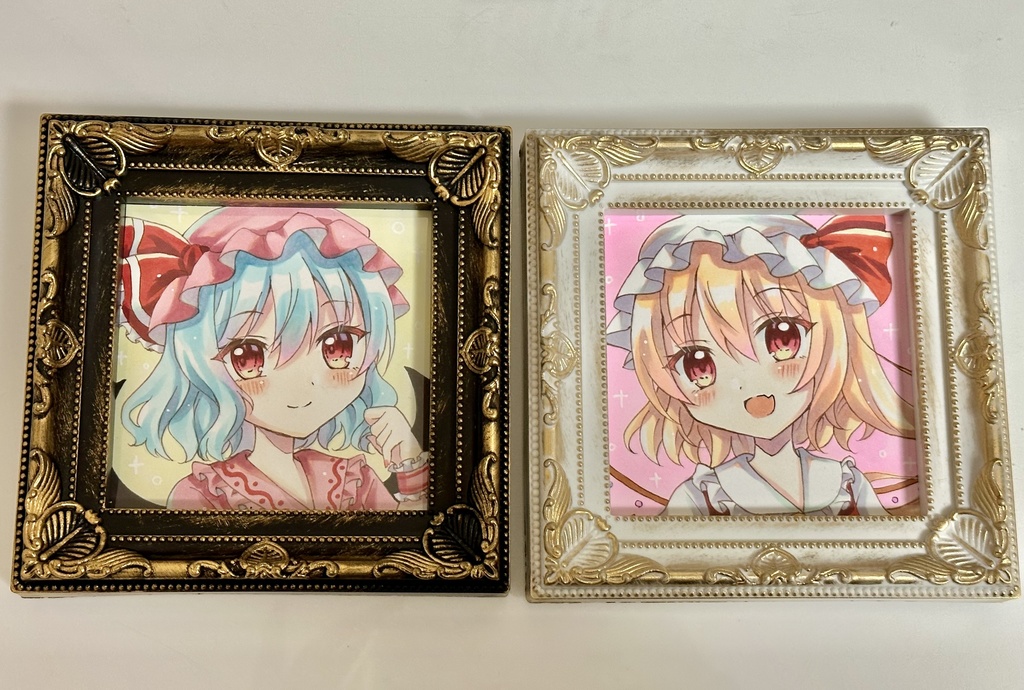 手描きイラスト 『東方Project レミリア&フランドール』 ミニ原画