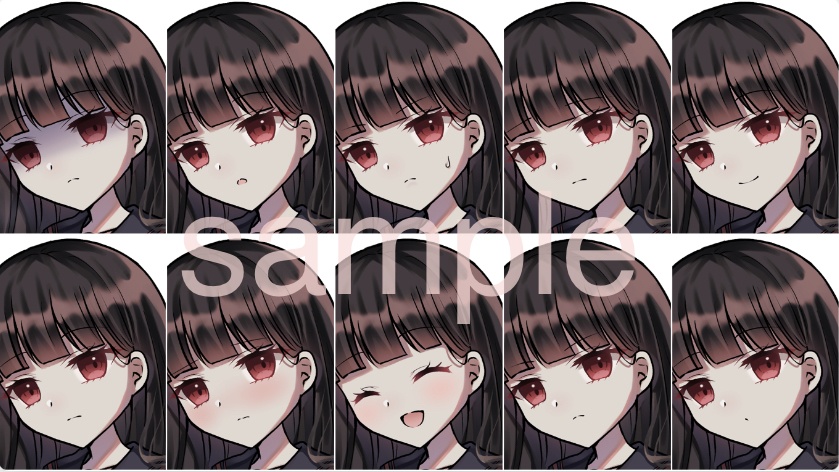 【立ち絵素材】黒髪セーラー服の女の子【表情10種+シルエット】 ※無料版あり