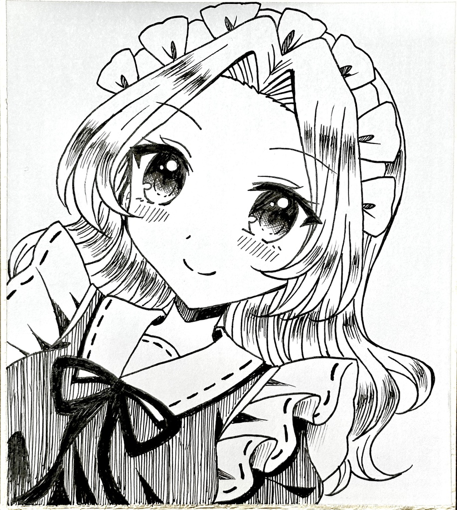 手描きイラスト 『東方Project 東方旧作 夢子』ミニ色紙