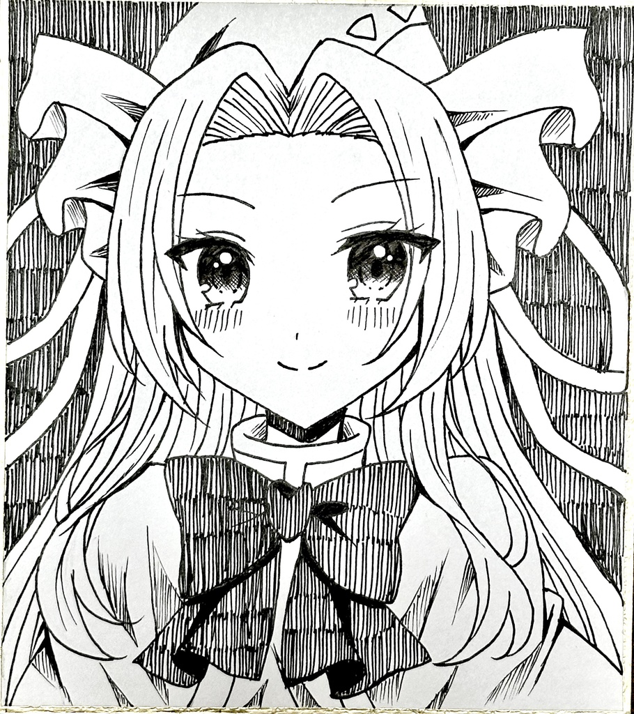 手描きイラスト 『東方Project 東方旧作 魅魔』ミニ色紙