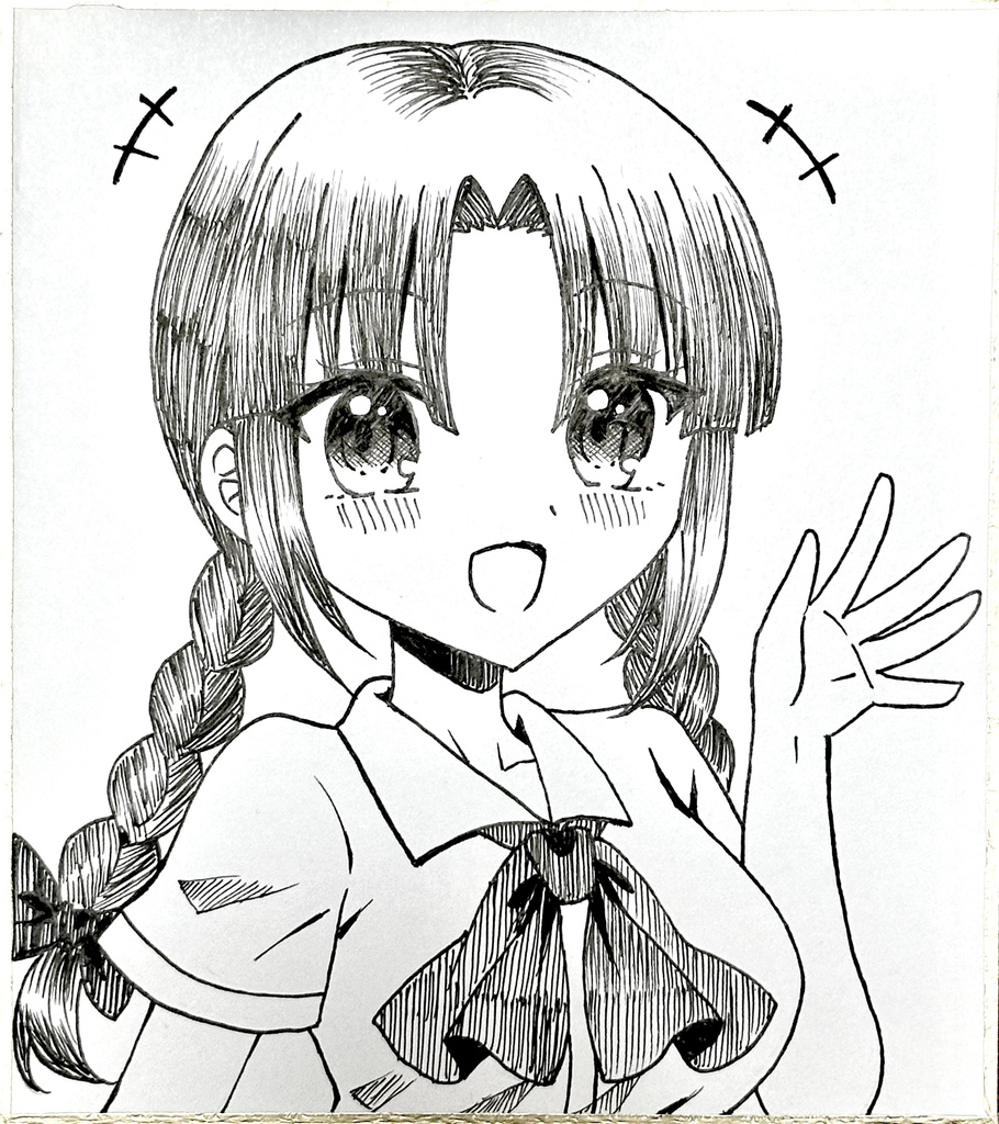 手描きイラスト 『東方Project 東方旧作 里香』ミニ色紙