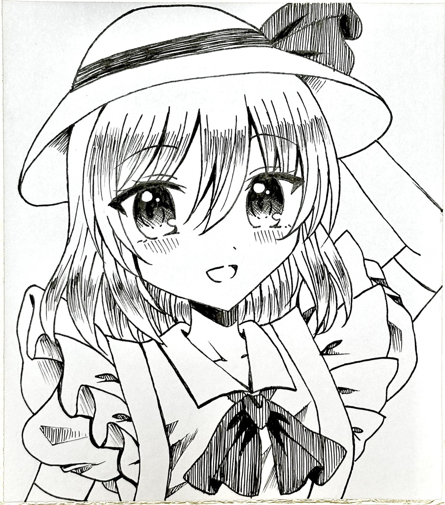 手描きイラスト 『東方Project 東方旧作 カナ・アナベラル』ミニ色紙