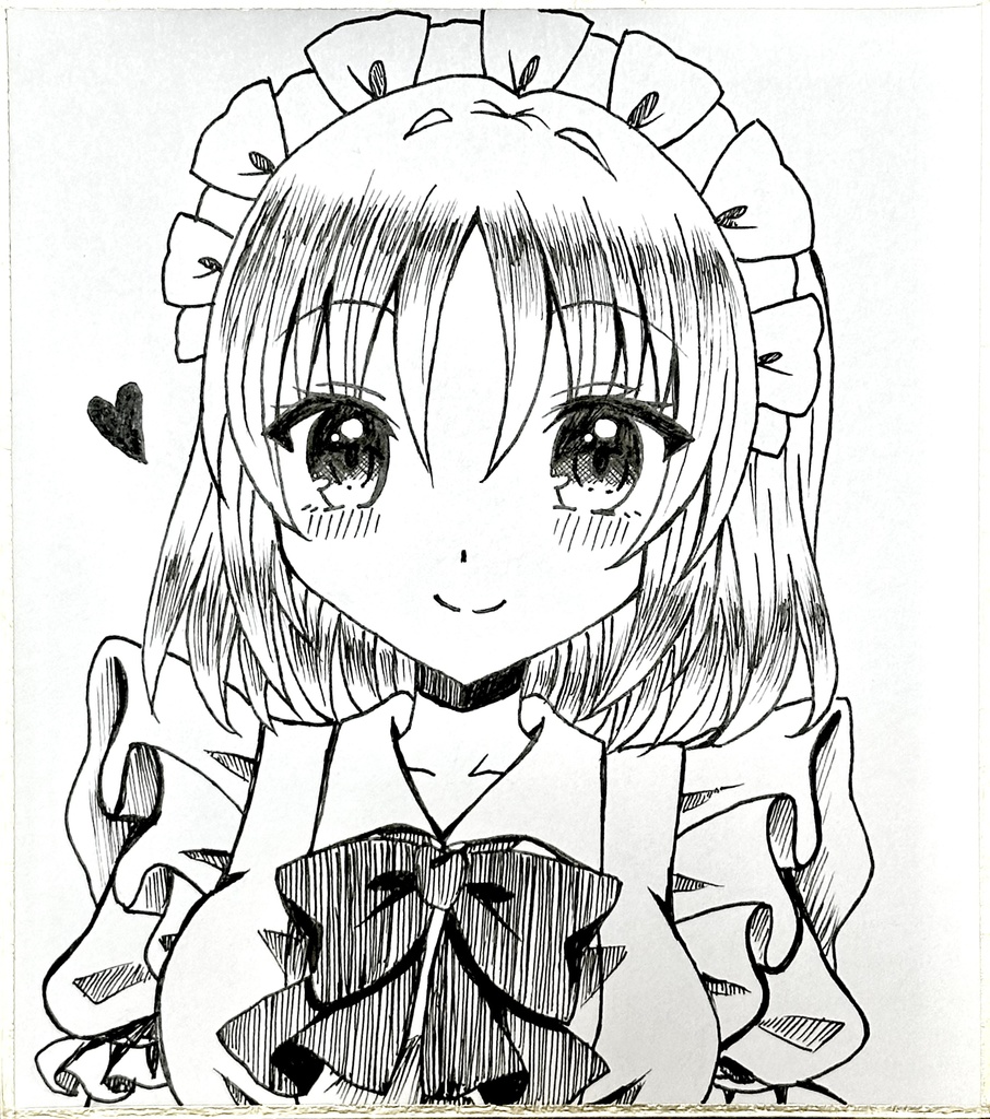 手描きイラスト 『東方Project 東方旧作 夢月』ミニ色紙
