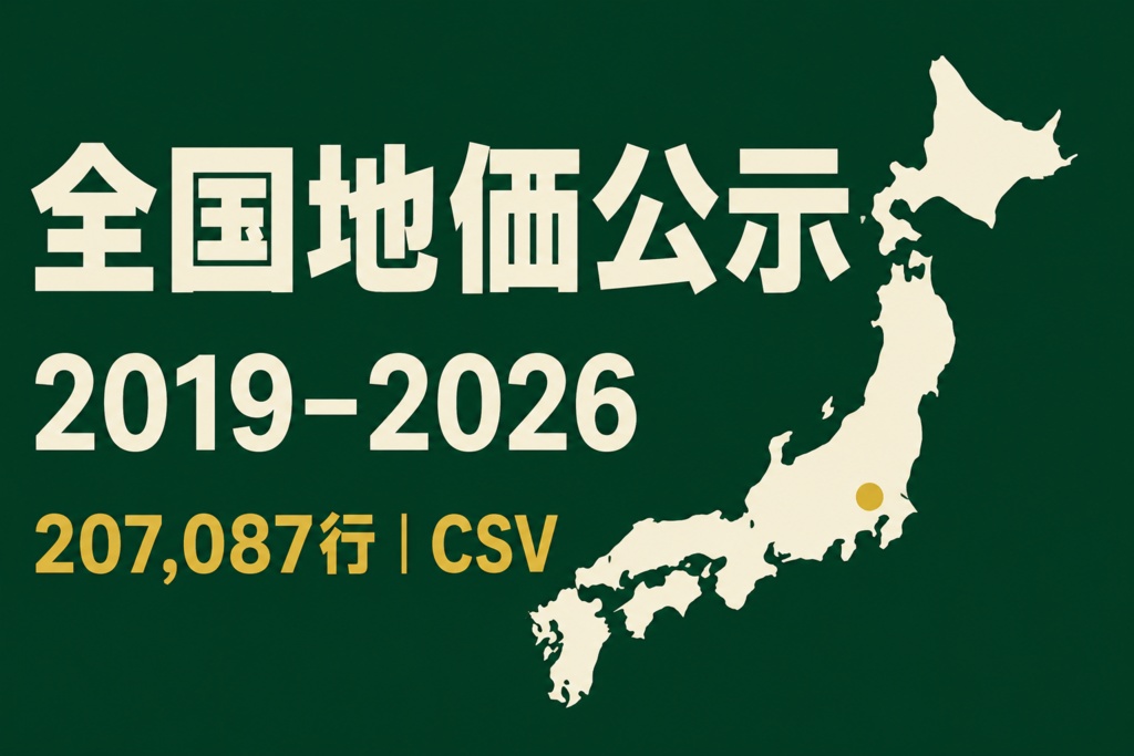 全国地価公示 時系列パネル｜2019–2026・CSV
