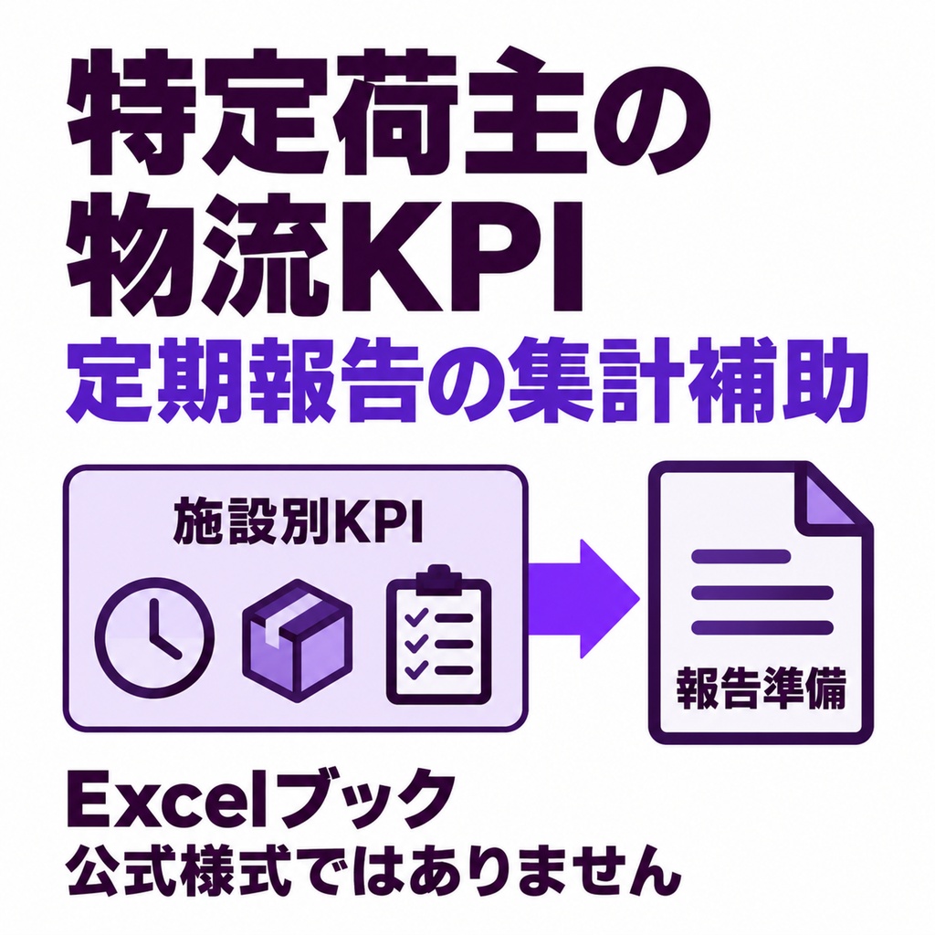 特定荷主の物流効率化KPI・定期報告 集計補助【Excel】