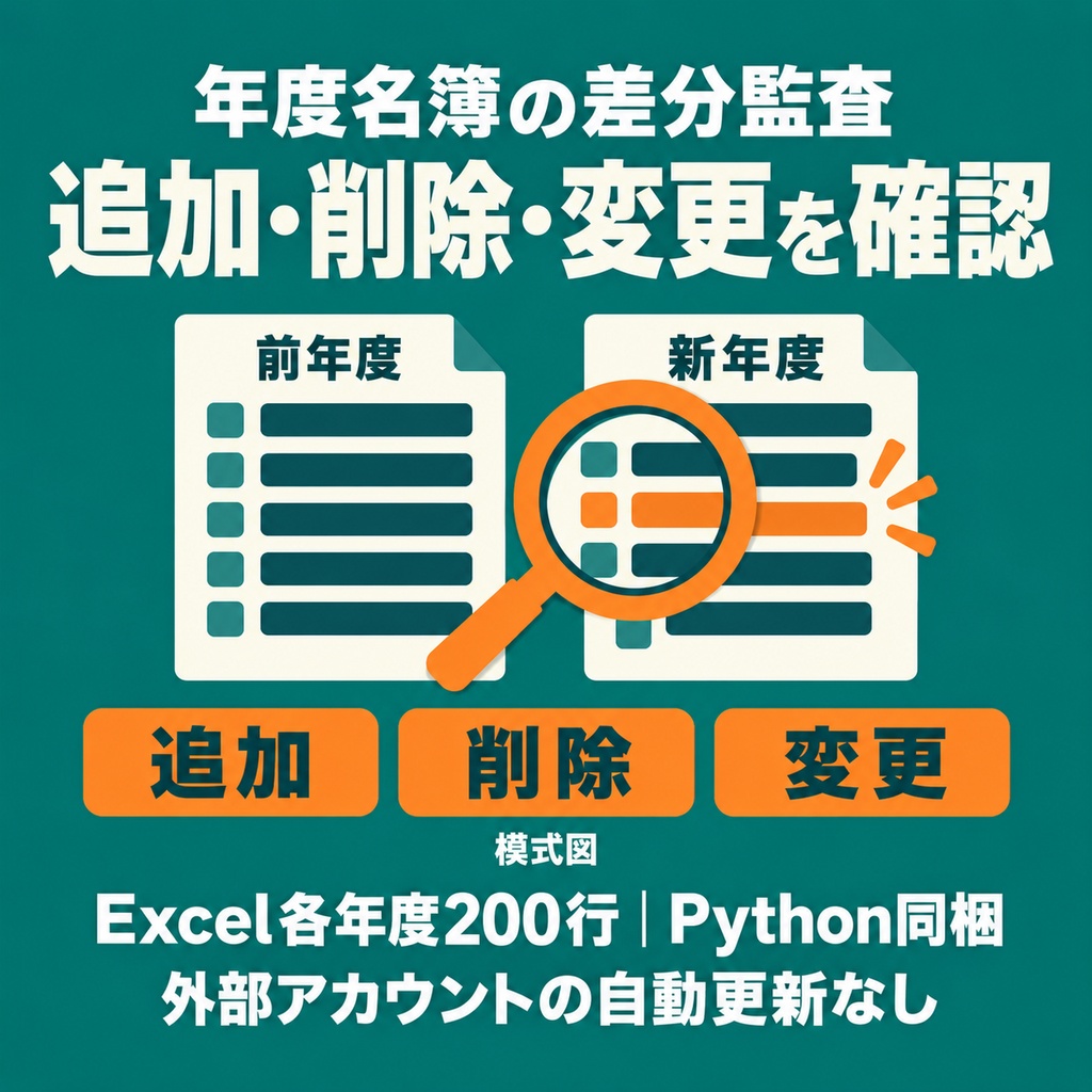 教育サービス名簿・アカウント 年度更新差分監査ツール｜年度名簿の追加・削除・変更を確認