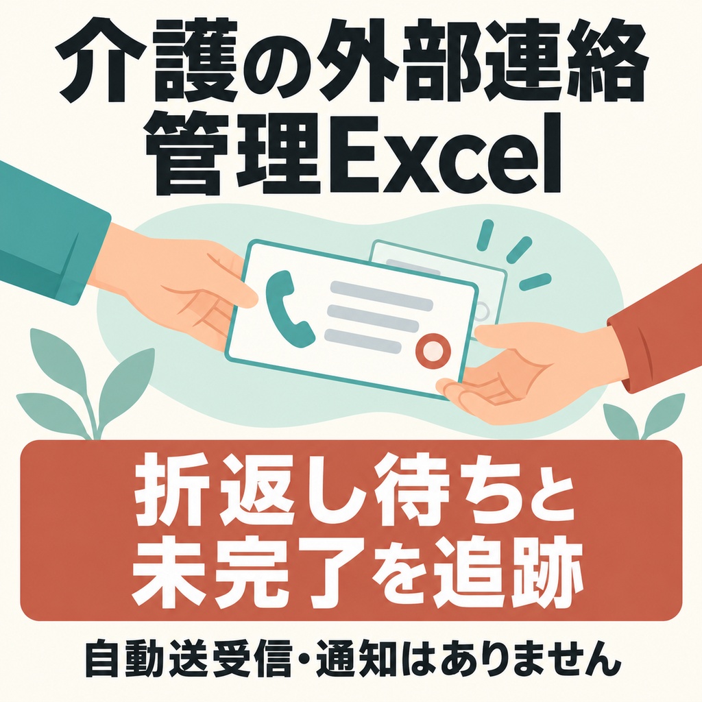 介護の外部連絡管理Excel|折返し待ち・次対応・未完了を案件別に追跡