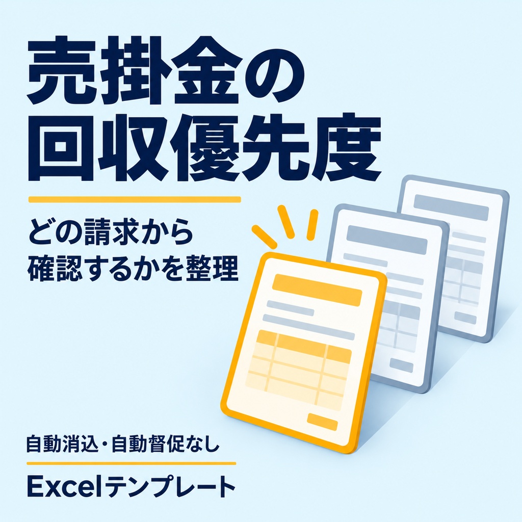 売掛金エイジングExcelブック｜延滞日数と回収フォローの優先度を確認