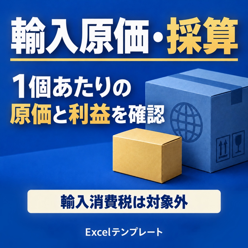 輸入原価Excelブック｜送料・関税を含む着地原価と1個の採算を試算