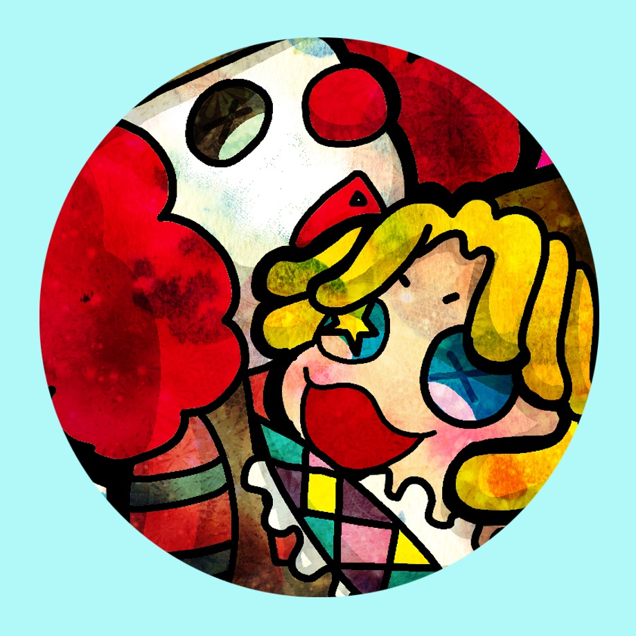 曲芸師とピエロの缶バッチ