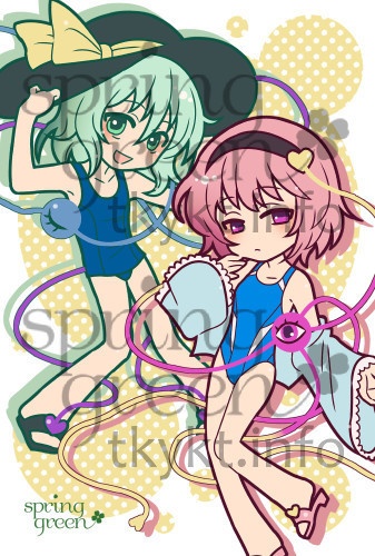 古明地さとり&こいしポストカード+ステッカー2枚セット