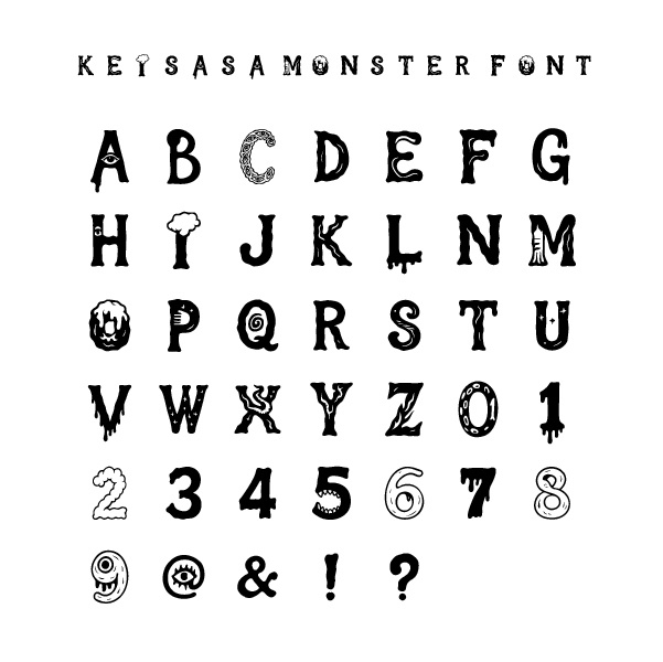 【商用可】Keisasa monster font.ttf|サイケ風モンスターフォント