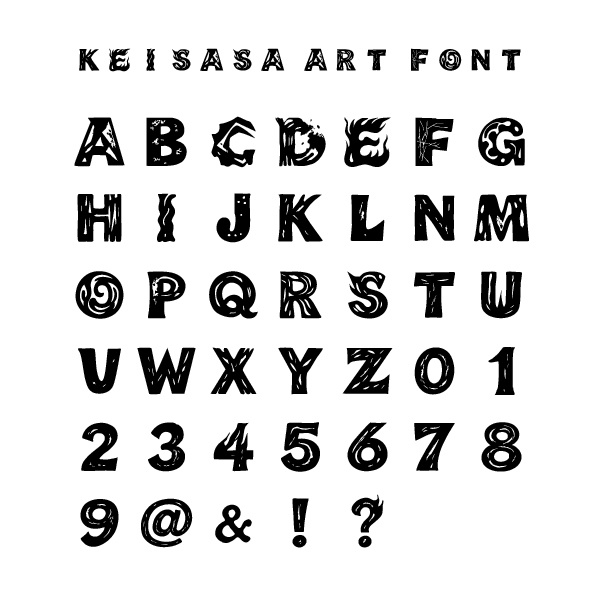 【商用可】Keisasa art font.ttf|アート系グルーヴィフォント