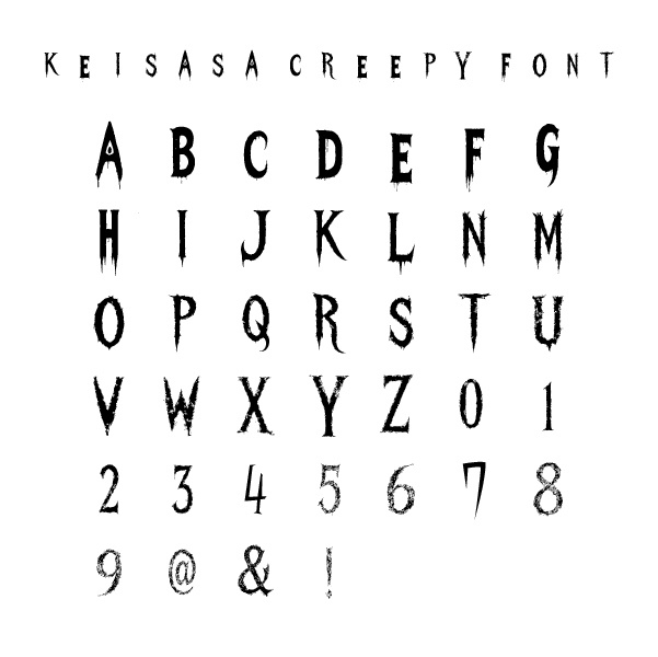 【商用可】Keisasa creepy font|ホラー・スプラッター風フォント