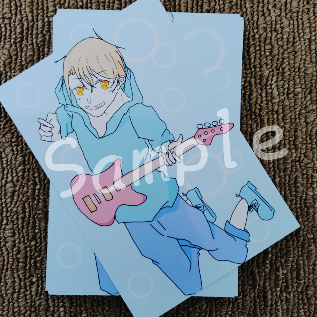 ギター男子のポストカード