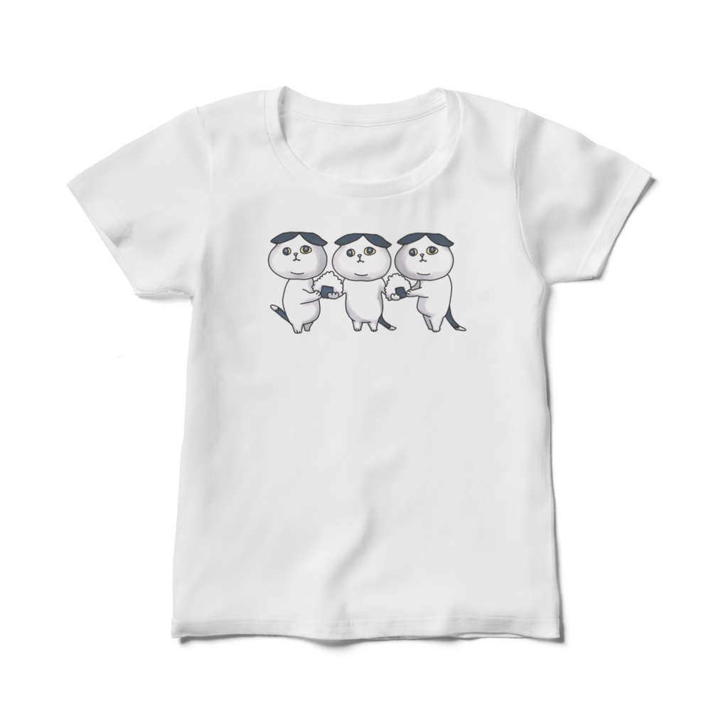 【レディース】おにぎり猫Tシャツ