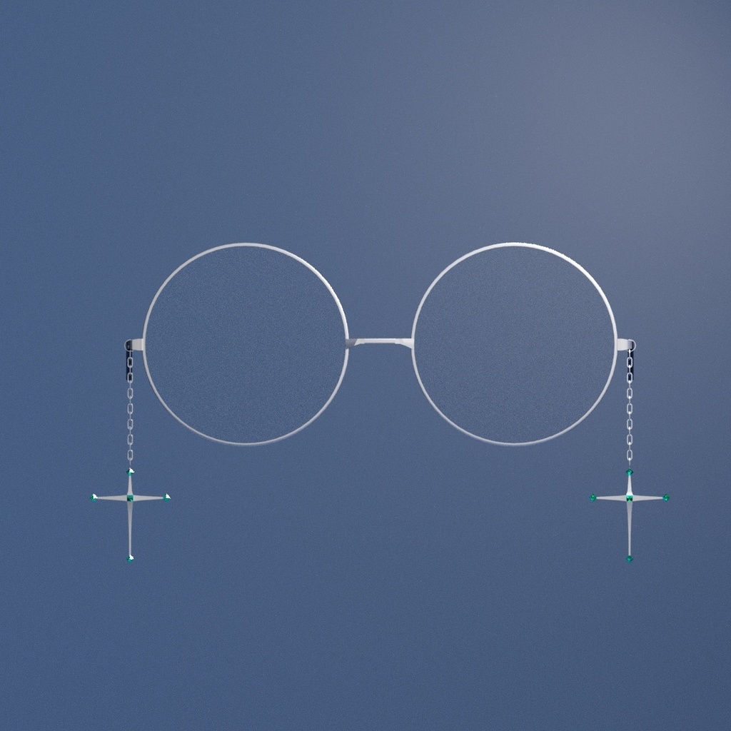 【VRC】丸眼鏡 Ver5 - 十字架付き