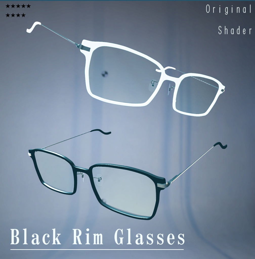 ✨セール中✨3Dモデル「黒縁眼鏡」カラバリ有り サングラス付き