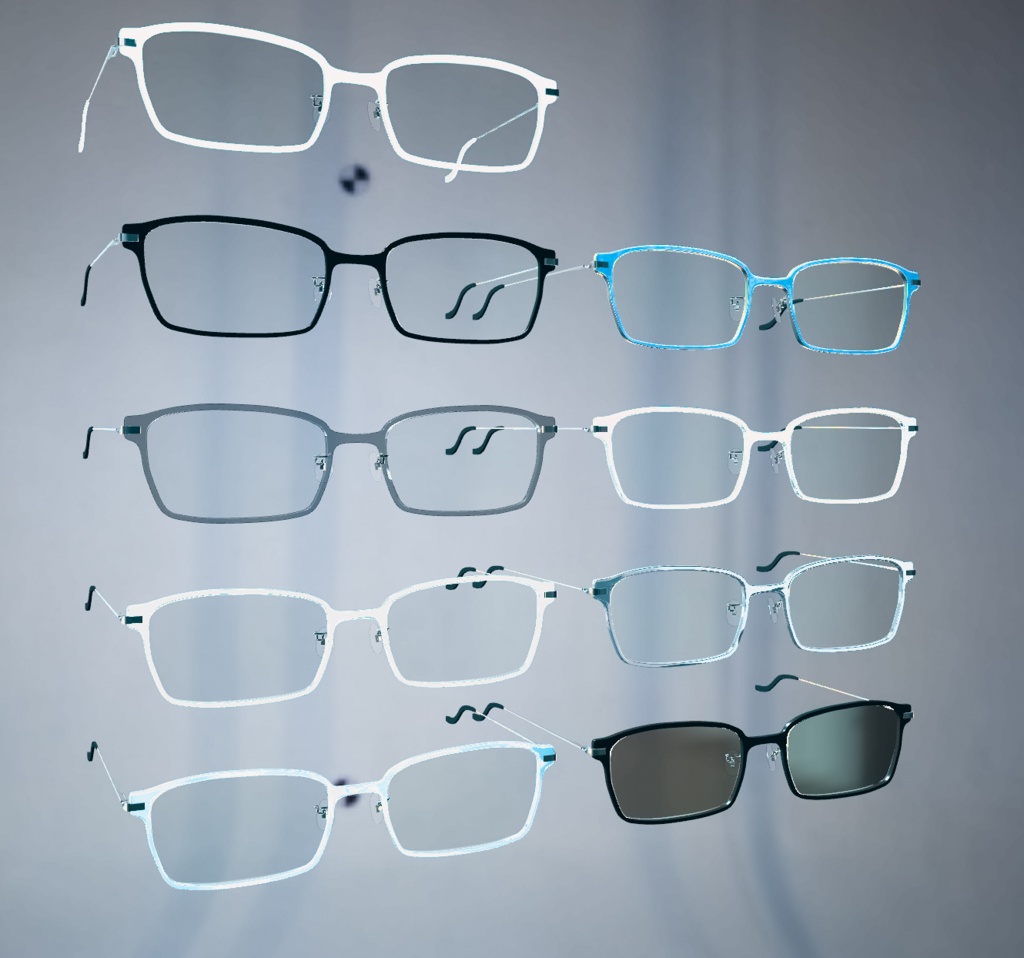 ✨セール中✨3Dモデル「黒縁眼鏡」カラバリ有り サングラス付き