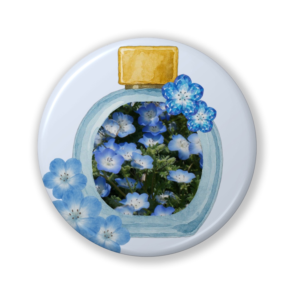 Nemophila Pefum｜缶バッジ（line & light）