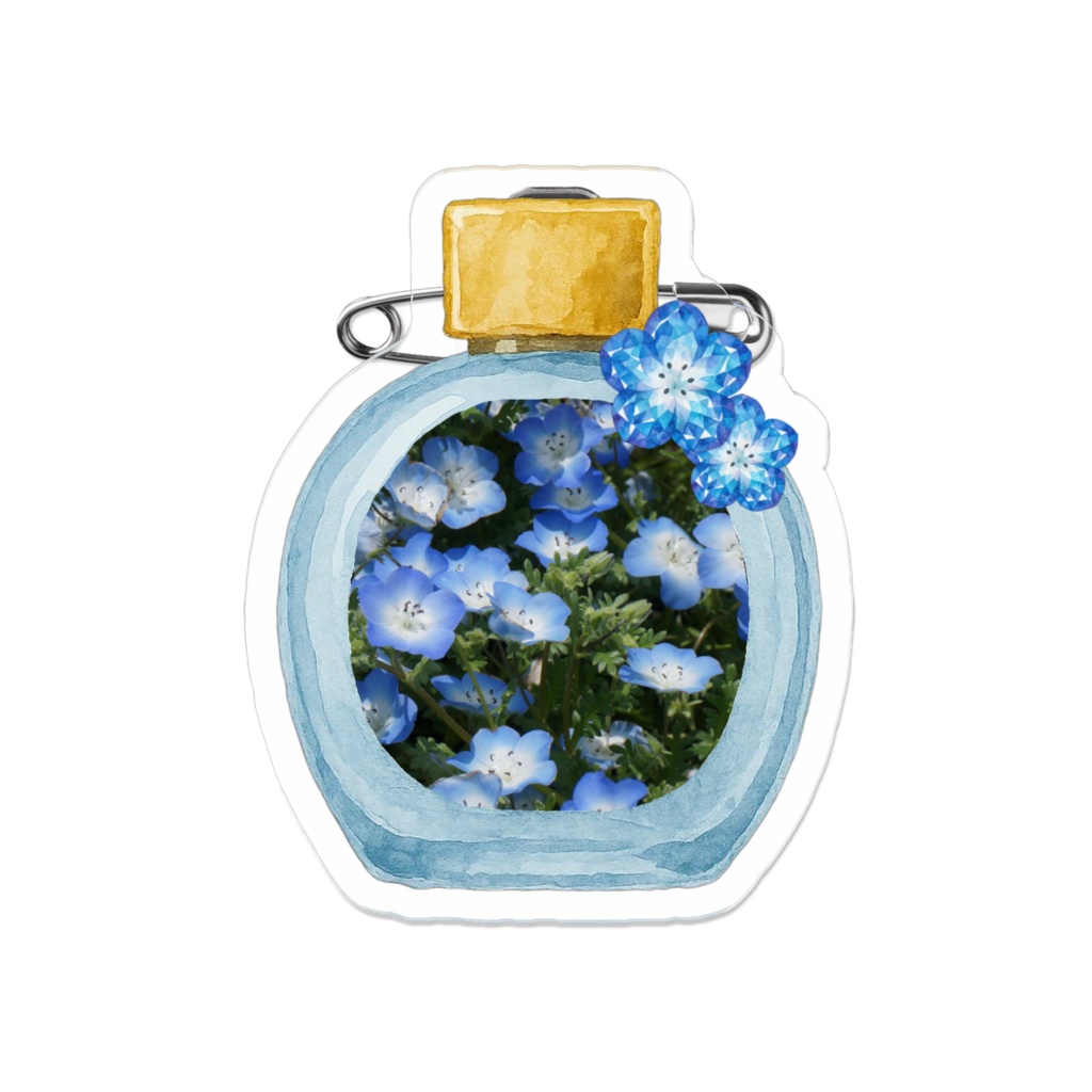 Nemophila Pefum|アクリルバッジ(line & light)