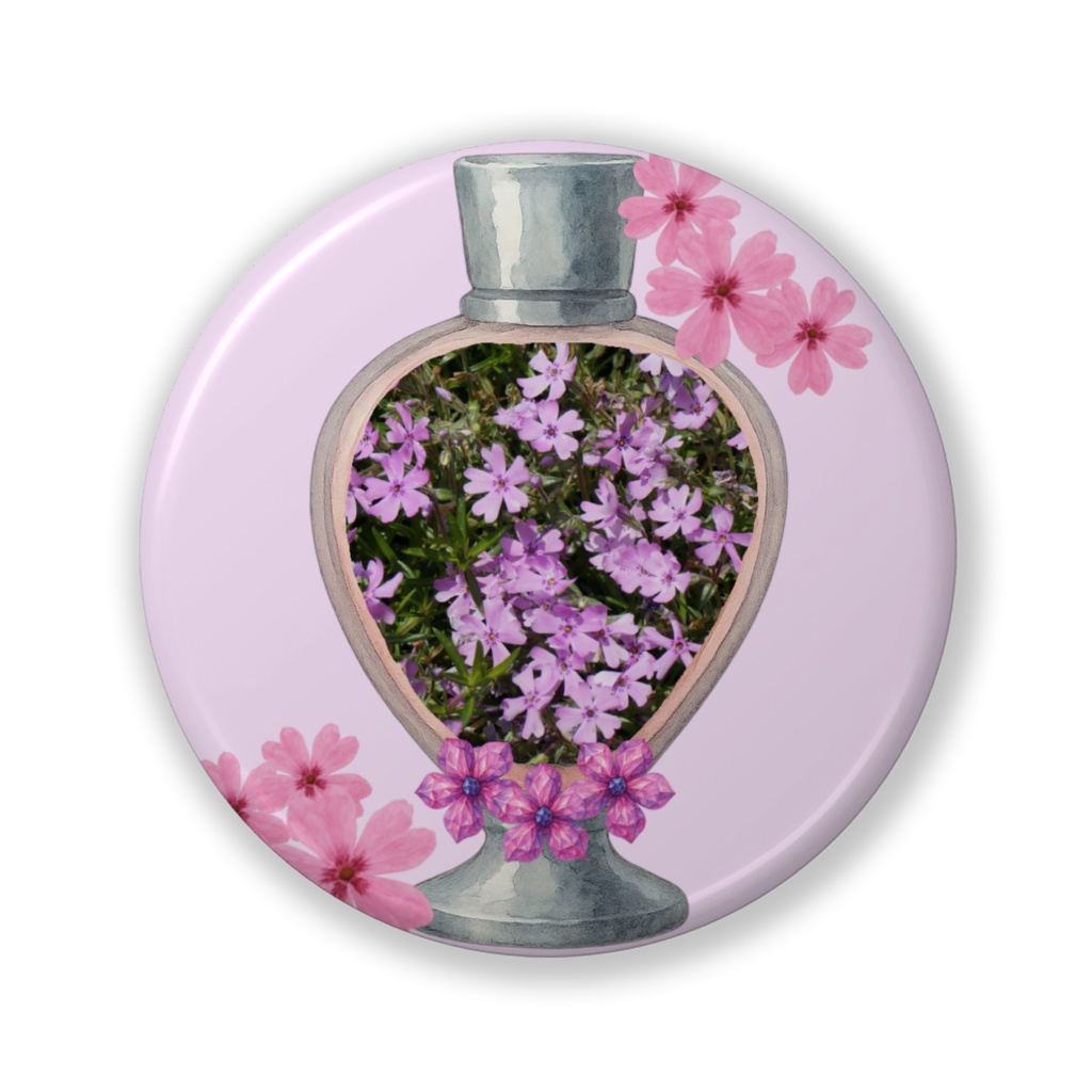 Moss phlox Pefum｜缶バッジ（line & light）