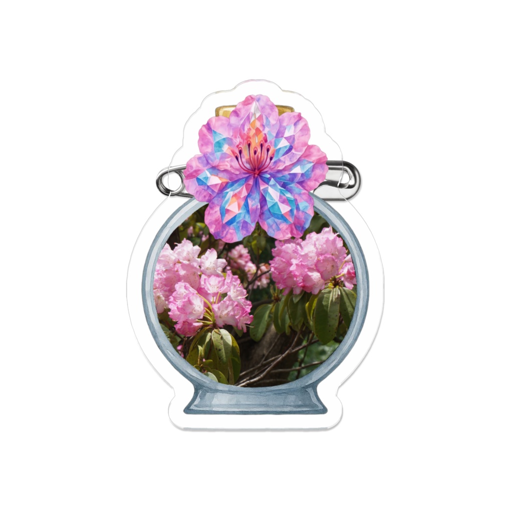 Rhododendron Pefum|アクリルバッジ(line & light)