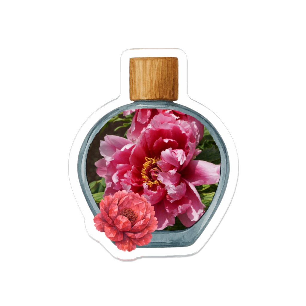 Peony Perfume|アクリルバッジ(line & light)