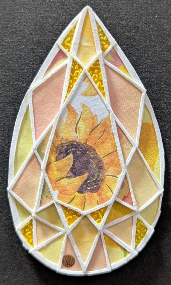 Paper Jewelry -pear shape-(Yellow Sunflower)