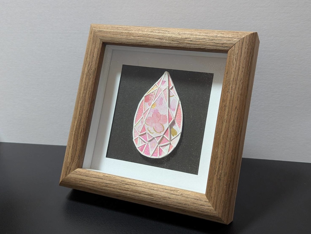 Paper Jewelry -pear shape-（Pink Cherryblossom）