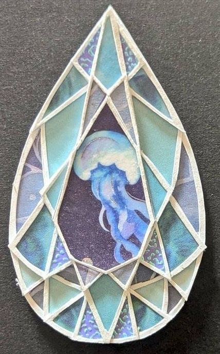 Paper Jewelry -pear shape-(Blue Jellyfish)