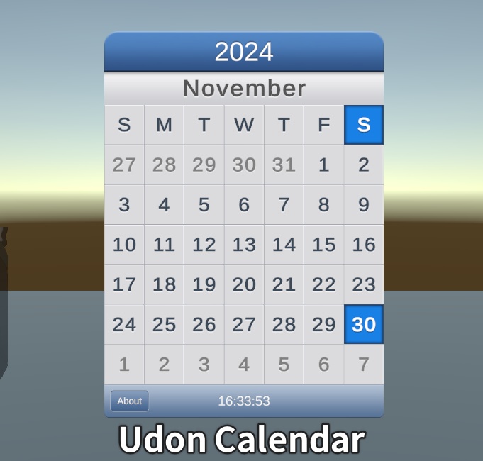 【無料 Free】VRChat World Udon Calendar