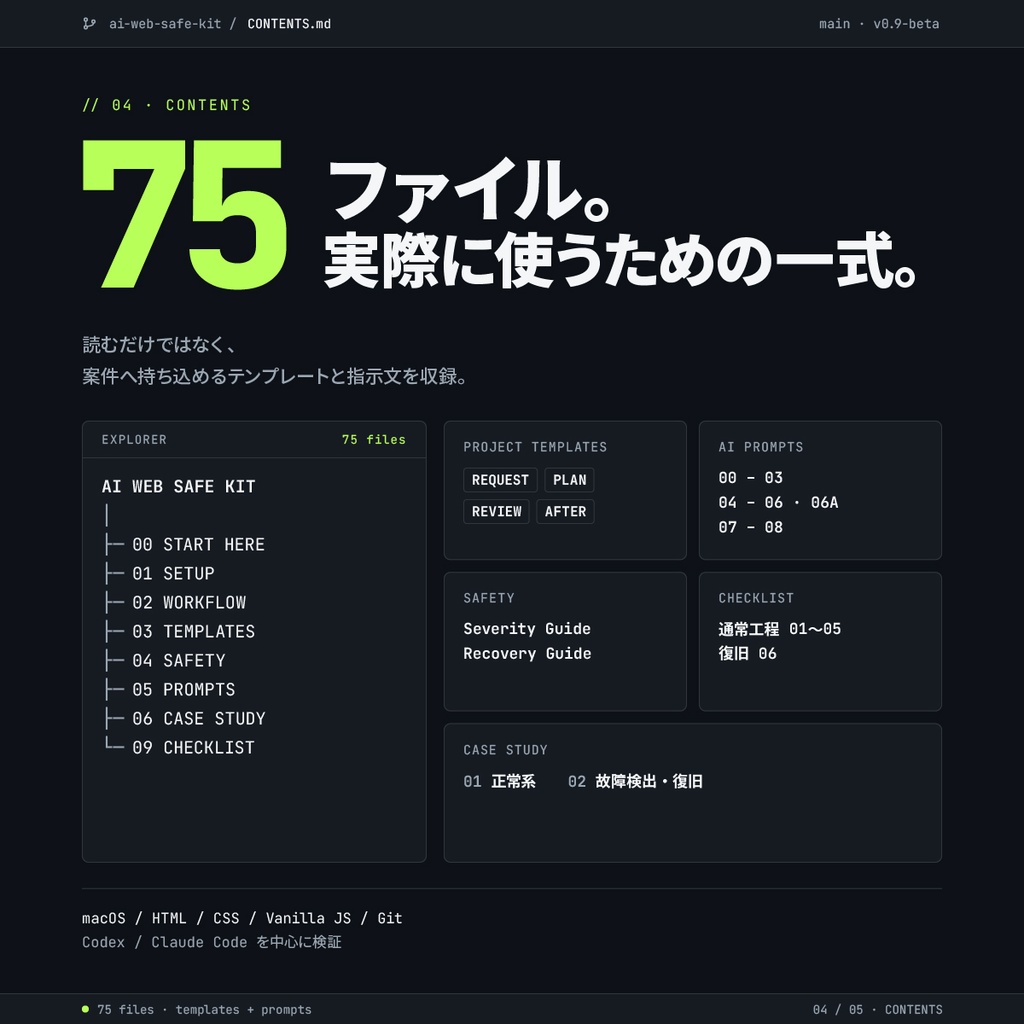 壊さないAIコーディング 実案件改修キット β v0.9