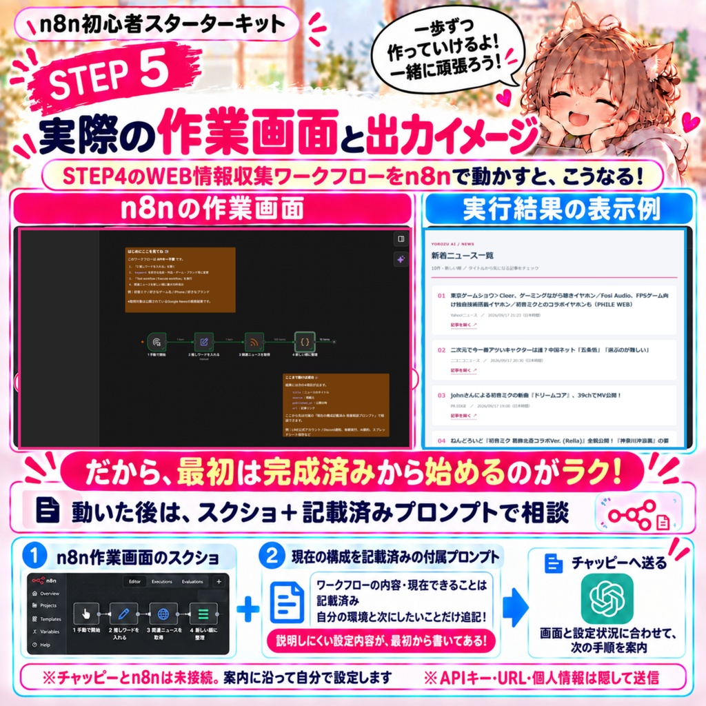 【n8n初心者向け】推しニュースを自動収集するスターターキット|Import・初回実行ガイド付き