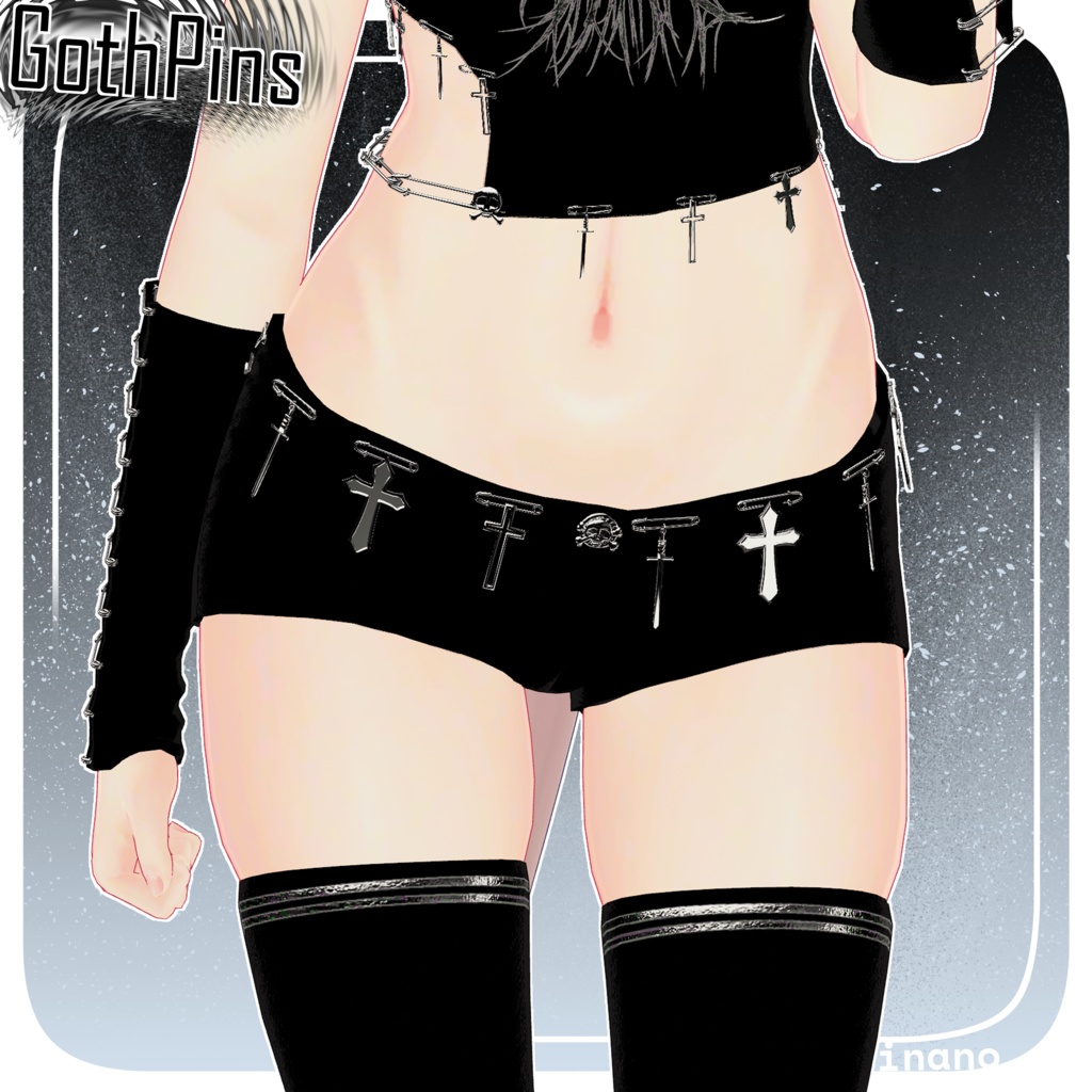 🧷GothPins🧷 Outfit For Shinano | Modular Avatar | 信濃の衣装 | モジュラーアバター