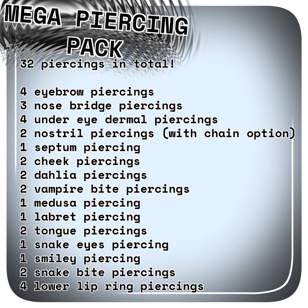 MEGA PIERCING PACK! For Manuka メガピアスパック!マヌカ用