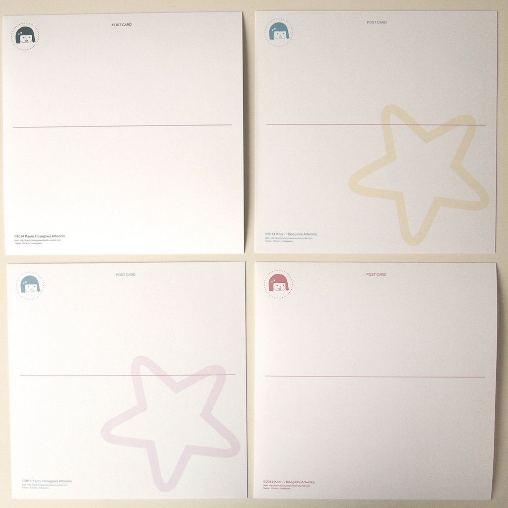 四角いポストカード 4枚セット A