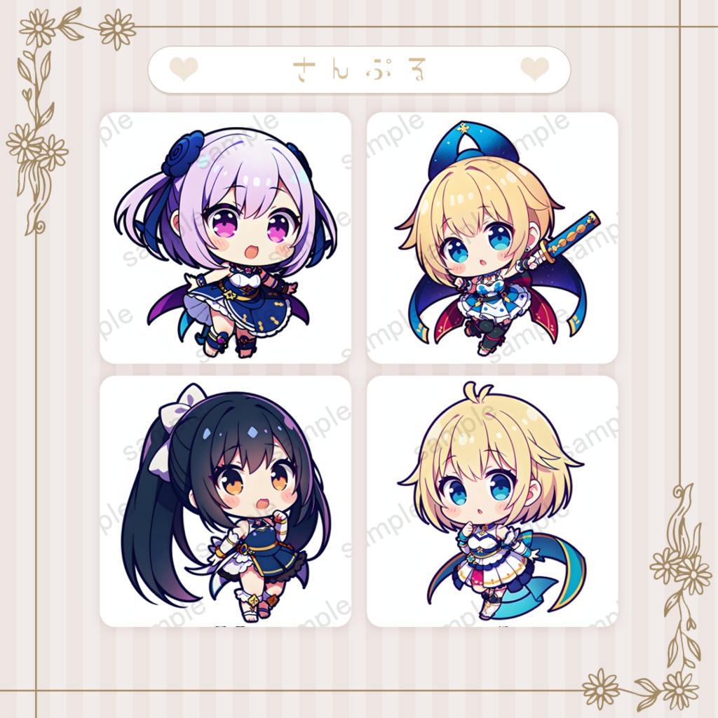 【女騎士】ミニキャラ・デフォルメ素材集 30体セット【商用OK】