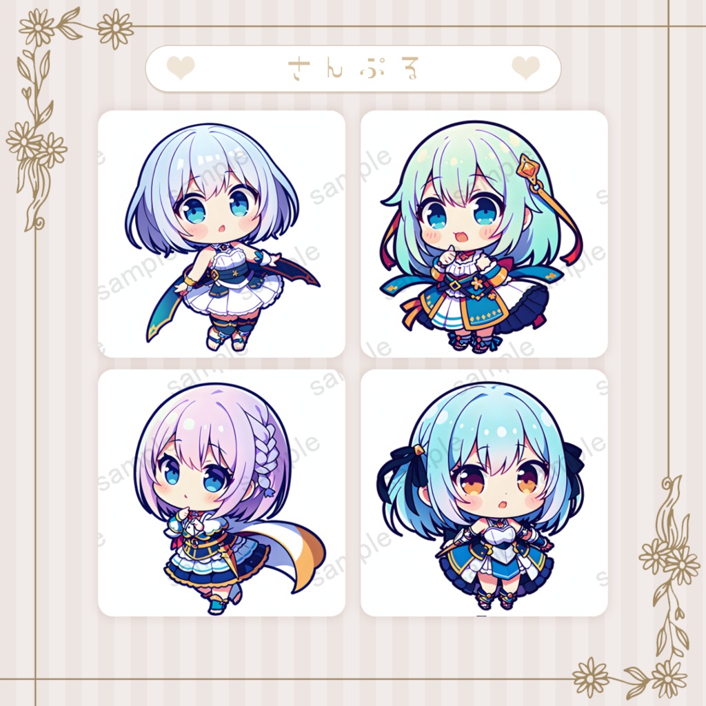 【女騎士】ミニキャラ・デフォルメ素材集 30体セット【商用OK】