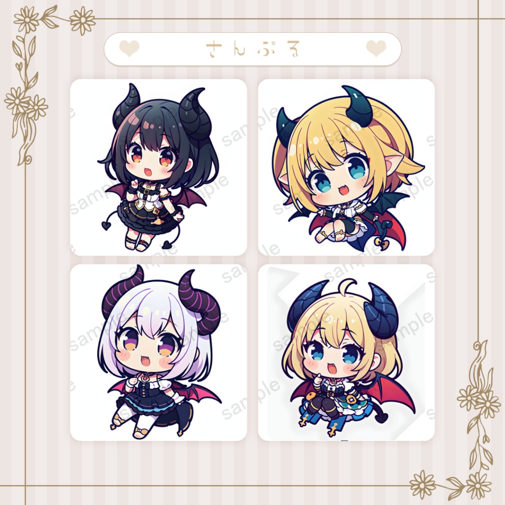 【悪魔】ミニキャラ・デフォルメ素材集 30体セット【商用OK】