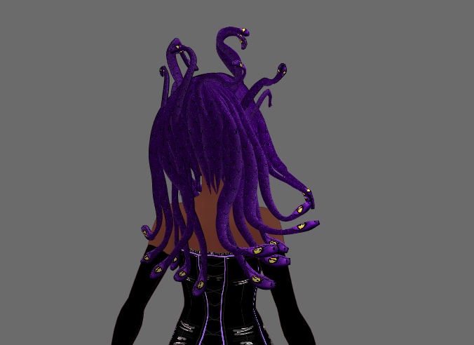 Medusa Hairstyle for VRoid + Snake HairTexture (12 colors)