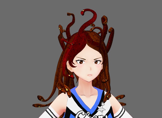Medusa Hairstyle for VRoid + Snake HairTexture (12 colors)