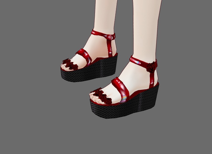 Floral Swimsuit + Wedge Sandals set for VRoid Stable and Beta (9 colors)