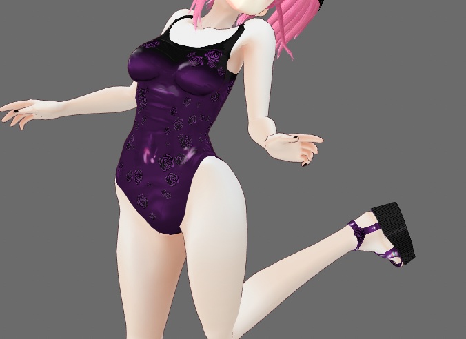 Floral Swimsuit + Wedge Sandals set for VRoid Stable and Beta (9 colors)