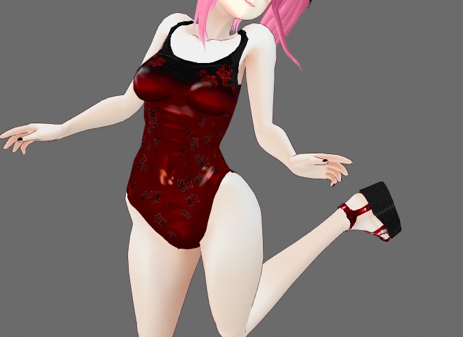Floral Swimsuit + Wedge Sandals set for VRoid Stable and Beta (9 colors)
