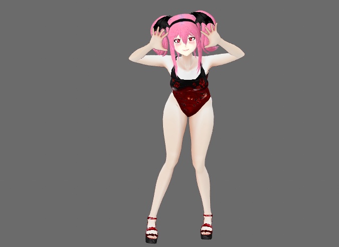 Floral Swimsuit + Wedge Sandals set for VRoid Stable and Beta (9 colors)